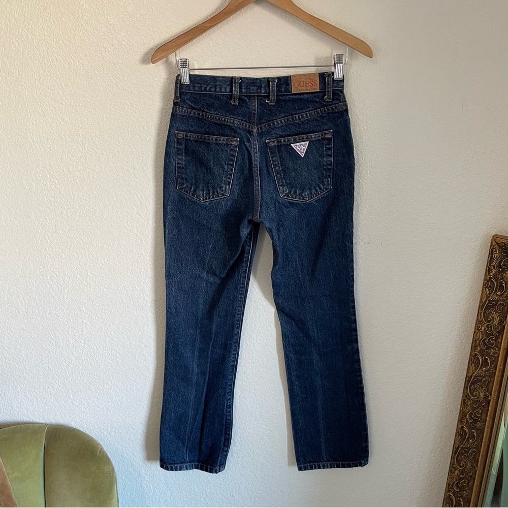 90s Vintage Guess Denim Blue Jeans Straight Leg 100% Cotton 2000s Y2K Mid Rise